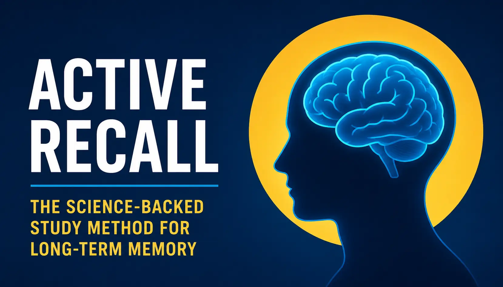 Student using active recall study techniques to strengthen memory retention and long-term learning performance.