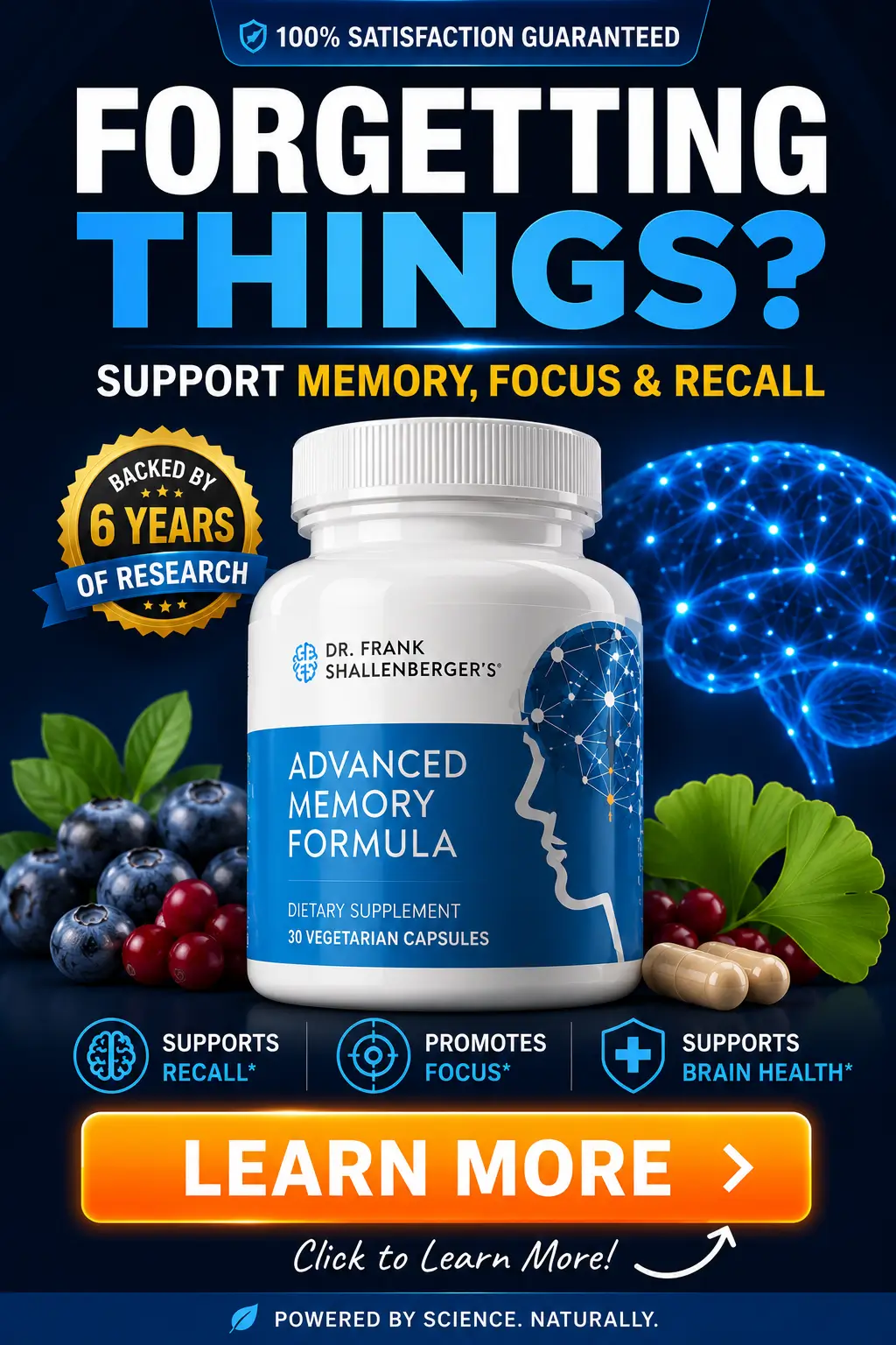 Advanced Memory Formula mobile banner for memory focus and recall support