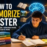 Student applying science-backed memorization techniques to improve learning speed, memory retention, and recall performance.