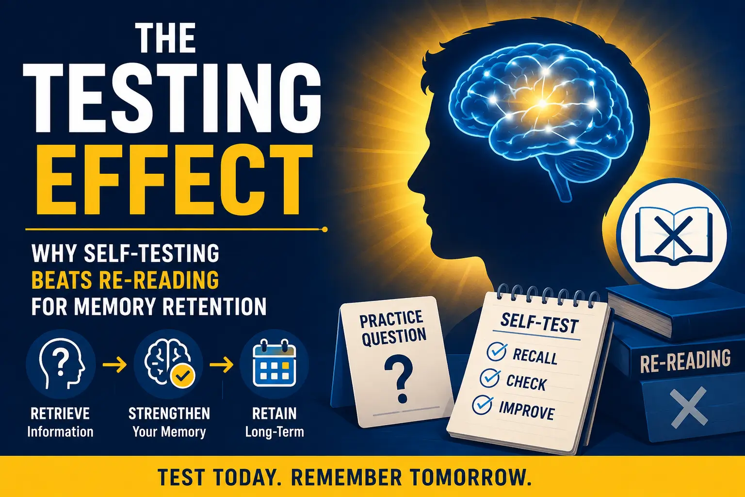 The Testing Effect: Why Self-Testing Beats Re-Reading for Memory Retention